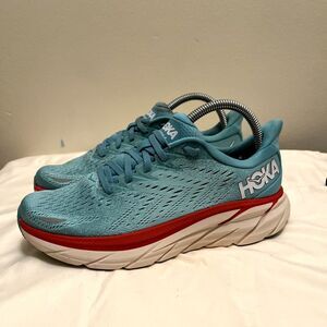 HOKA One One Clifton 8 Aquarelle Teal Running Sneaker- Women’s 7B